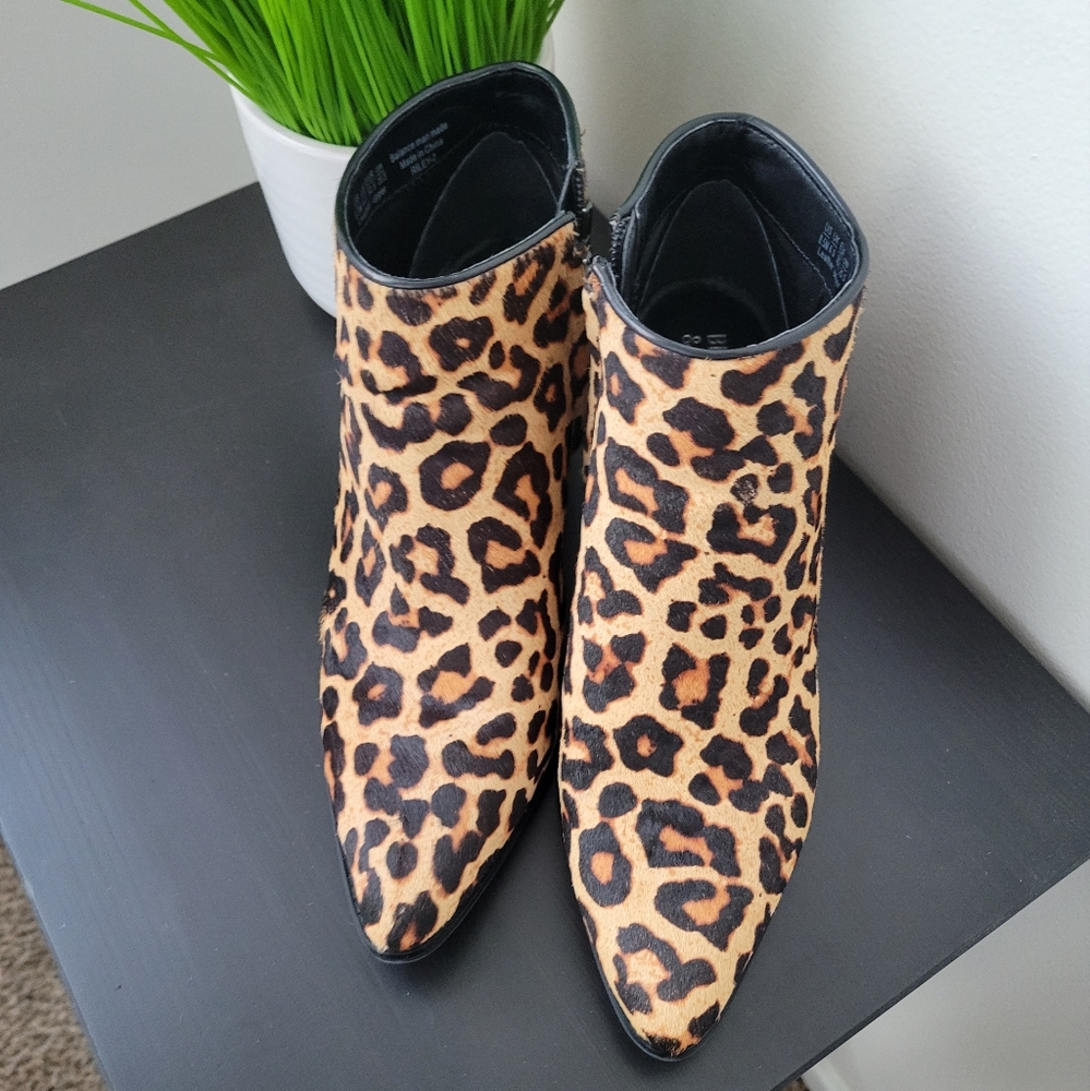 Bleecker and Bond Leopard Print Ankle Booties
